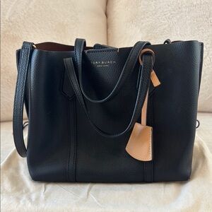 Tory Burch Black Leather Tote Bag